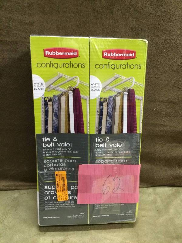 Lot of 2 Rubbermaid Tie and Belt Valet