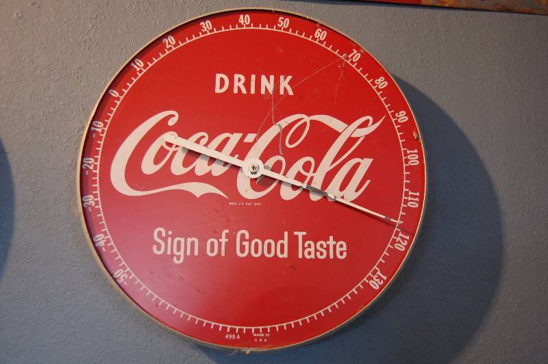 Round Coca-Cola Thermometer