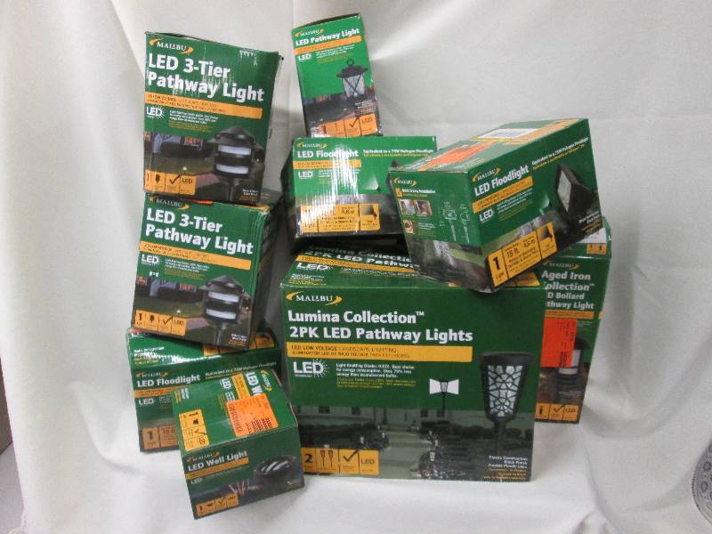 lot 1 image: Lot of 9 assorted Malibu LED outdoo...