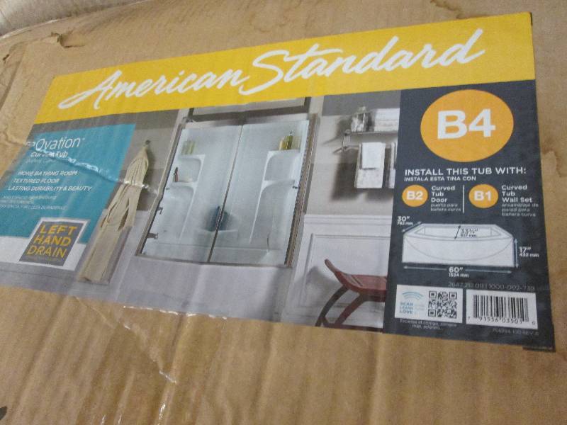 lot 55 image: American Standard Ovation White cur...