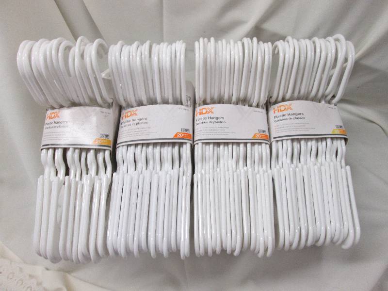 lot 64 image: Lot of 4 packs HDX plastic white ha...