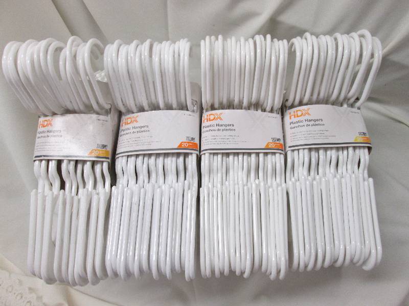lot 66 image: Lot of 4 packs HDX plastic white ha...