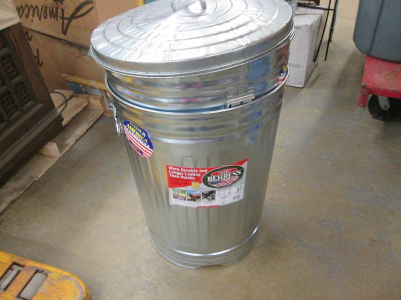 lot 86 image: Lot of 2 Behrens 31 steel gallon tr...