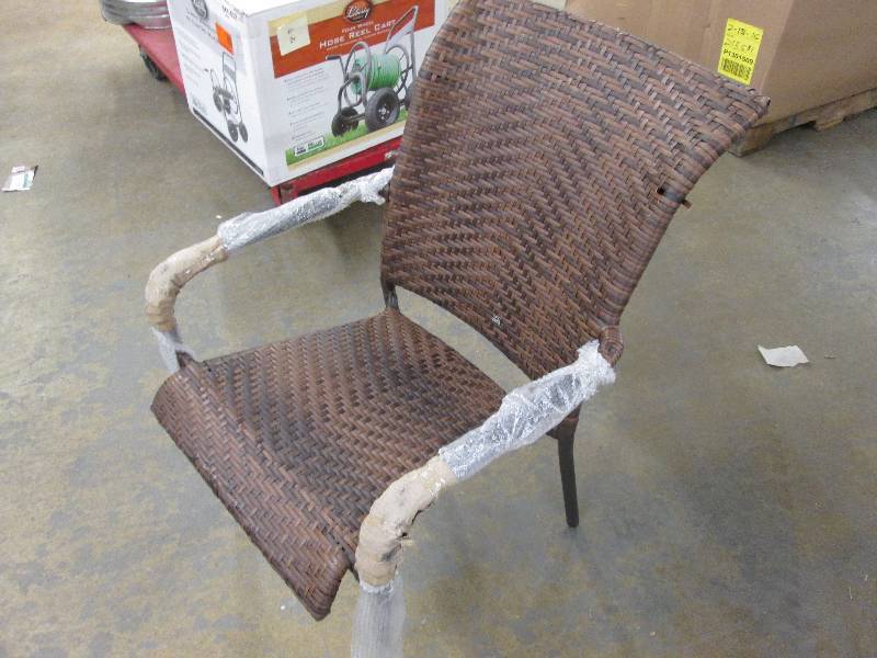 lot 90 image: Metalwoven rattan chair - minor da...
