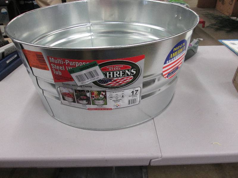lot 102 image: Behrens 17 gallon steel utility tub...