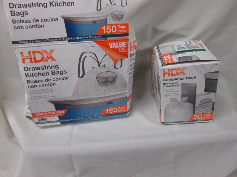 lot 115 image: HDX 13 gallon kitchen drawstring ba...