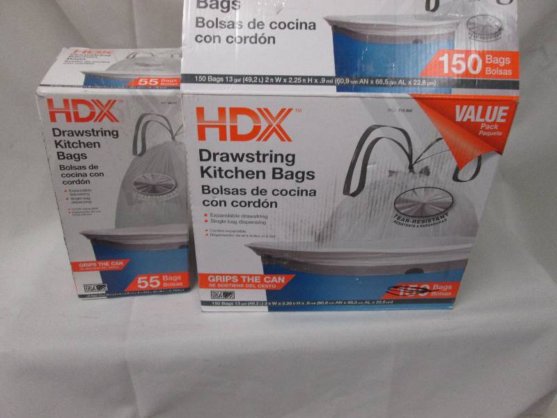 lot 116 image: HDX 13 gallon kitchen drawstring ba...