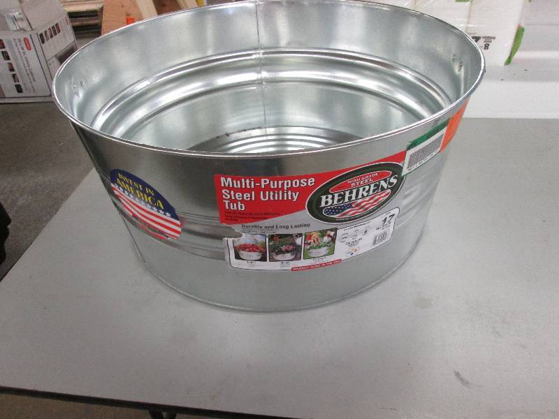 lot 152 image: Behrens 17 gallon steel utility tub...