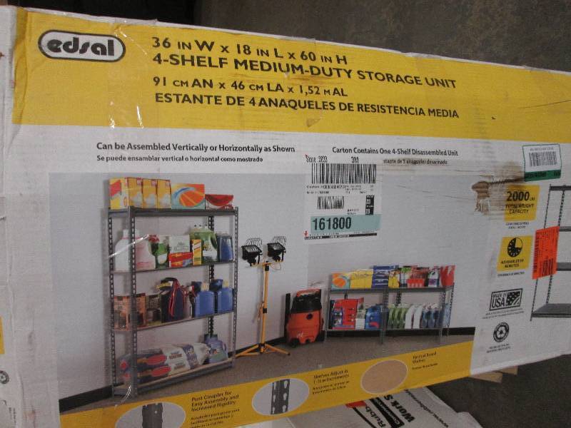 lot 157 image: Edsal 4 shelf medium duty storage u...