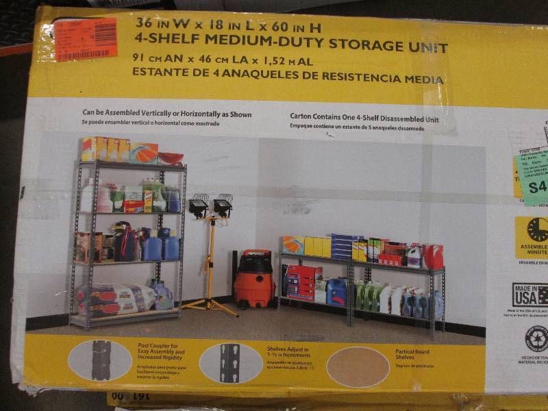 lot 158 image: Edsal 4 shelf medium duty storage u...