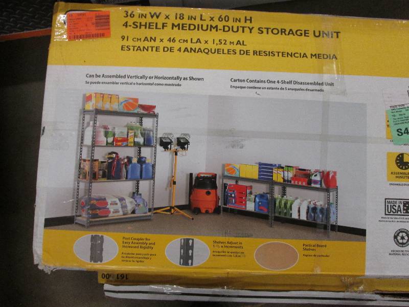 lot 159 image: Edsal 4 shelf medium duty storage u...