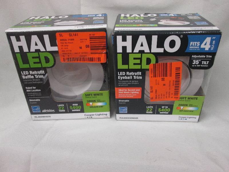 lot 162 image: Lot of 2 Halo LED Cooper lighting...