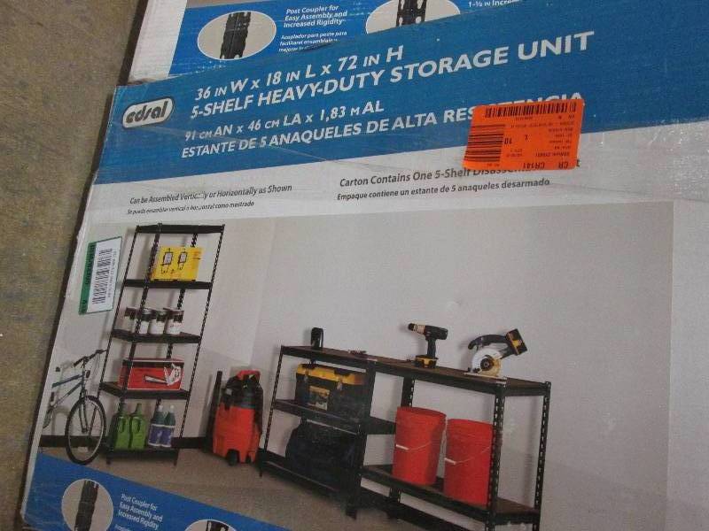 lot 169 image: Edsal 5-shelf Heavy Duty Storage Un...