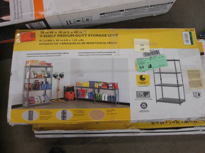 lot 174 image: Edsal 4 shelf medium duty storage u...