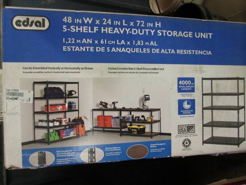 lot 180 image: Edsal 5-shelf Heavy Duty Storage Un...
