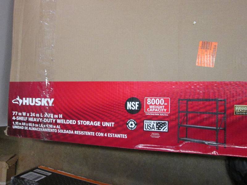lot 186 image: Husky 4 shelf heavy duty welded sto...