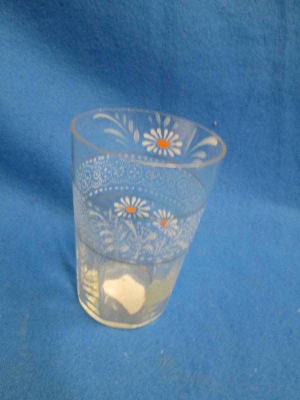 hand painted cup with daisies ...
