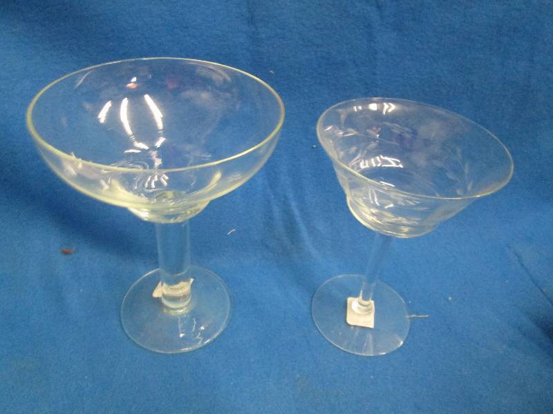 Lot of 2 margarita glasses ...