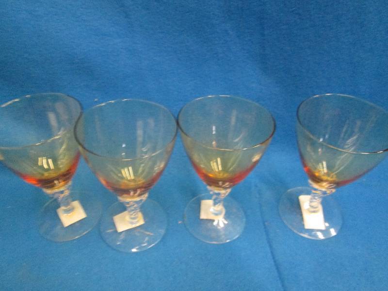 Lot of 4 fancy Celebration glasses ...