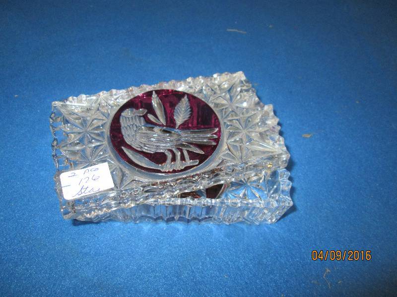 Cut glass bird cigarette holder...