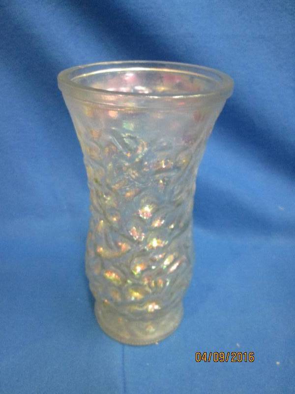 Irridescent glass vase...