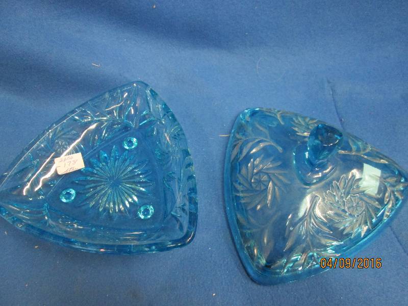 Blue Glass candy dish...