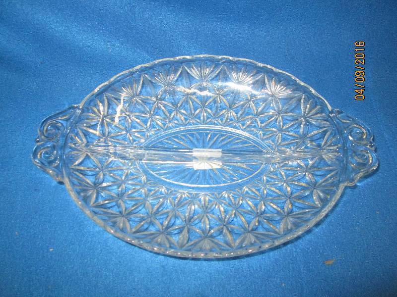 Clear glass relish dish...