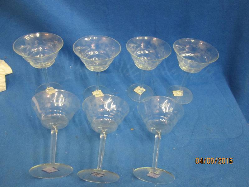 Set of etched glasses...