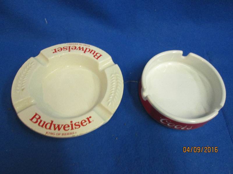 Vintage Coors and Budweiser ashtray...