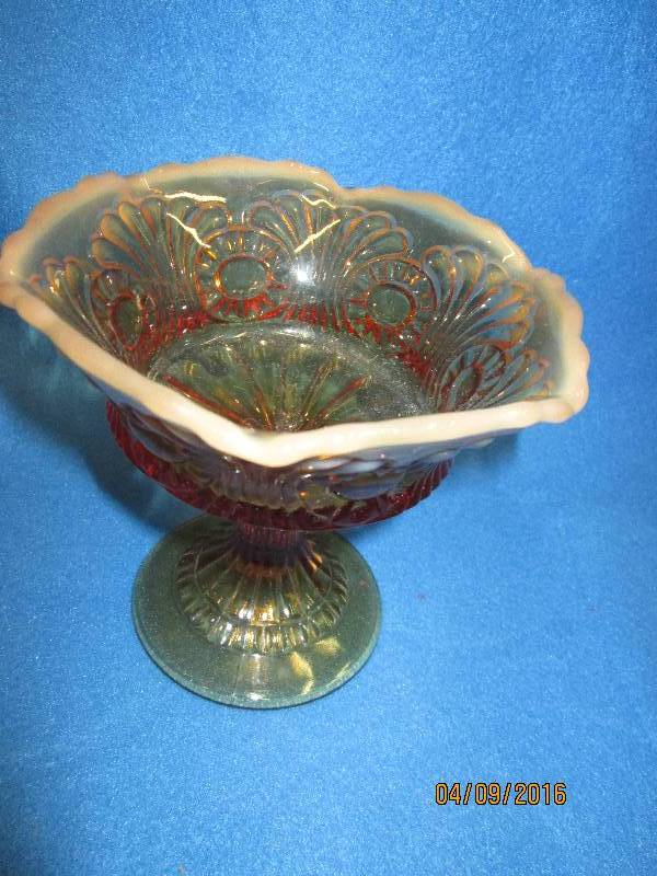 Amber colored candy dish...