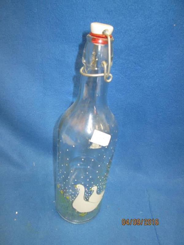 Goose painted bottle with stopper...