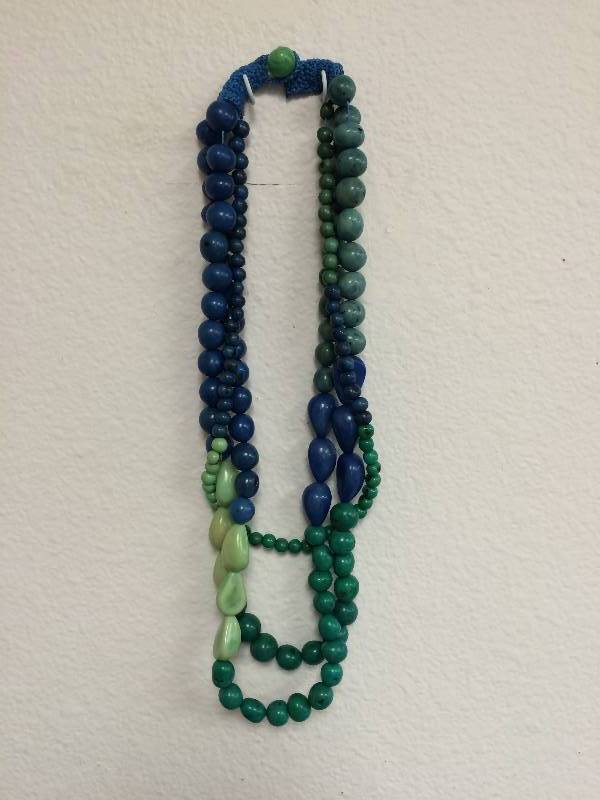 BlueGreen Beaded Necklace