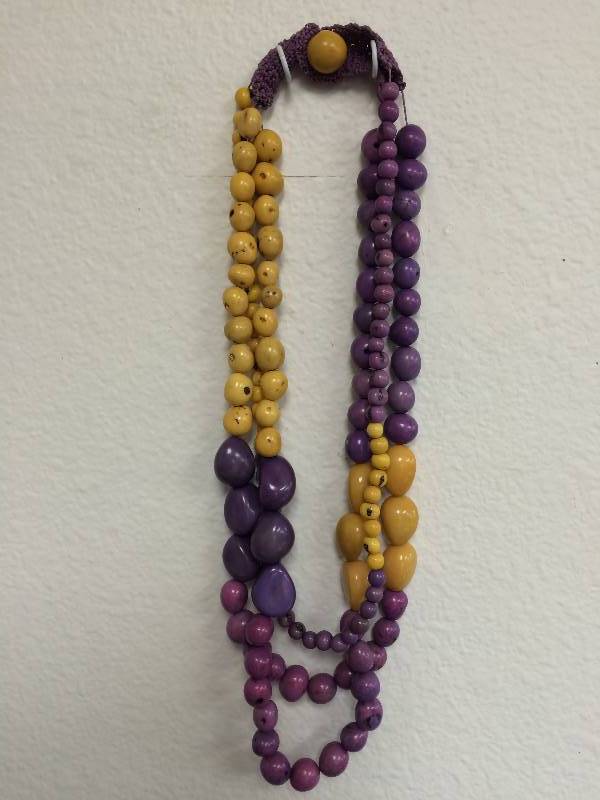 PurpleYellow Beaded Necklace