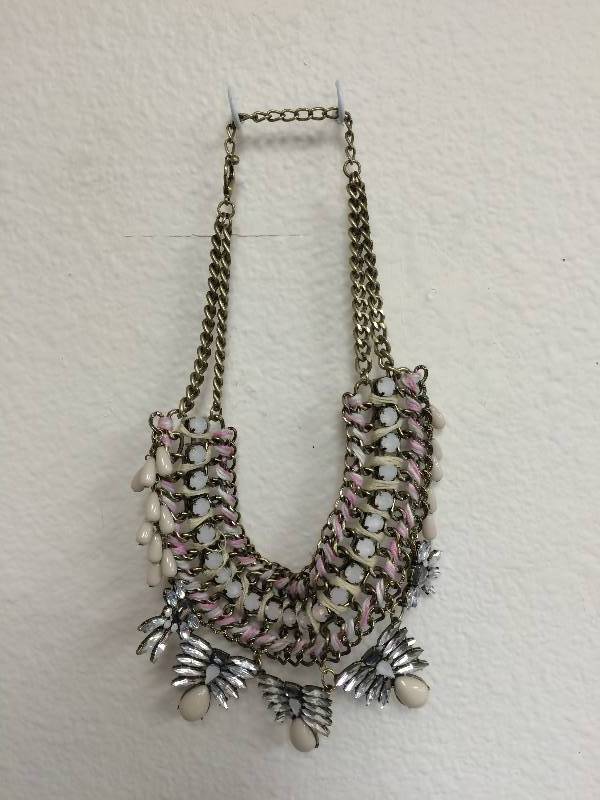 SilverPastel Ornate Collar Necklace