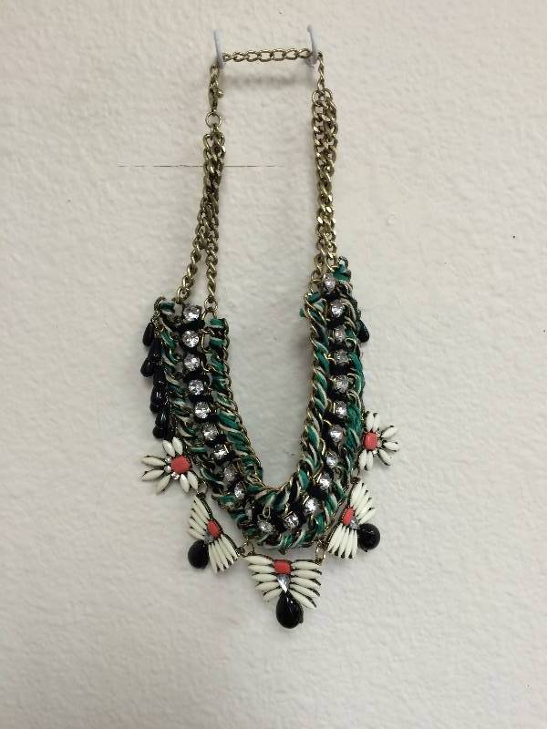 GoldMulti Colored Ornate Collar Necklace