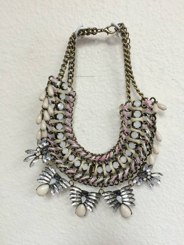 GoldPastel Colored Ornate Collar Necklace