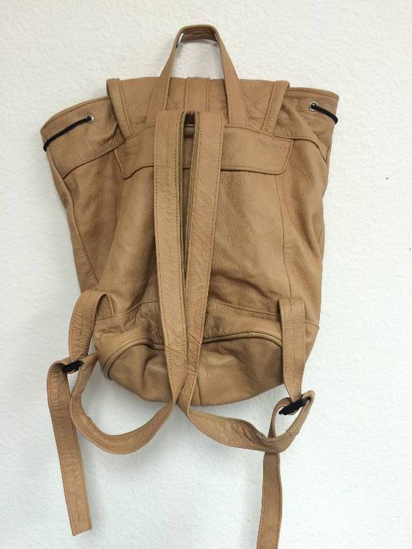 Tan Leather Backpack Bag