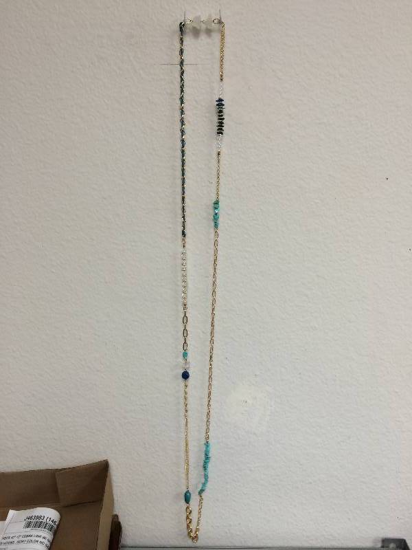 GoldTurquoise Beaded Necklace