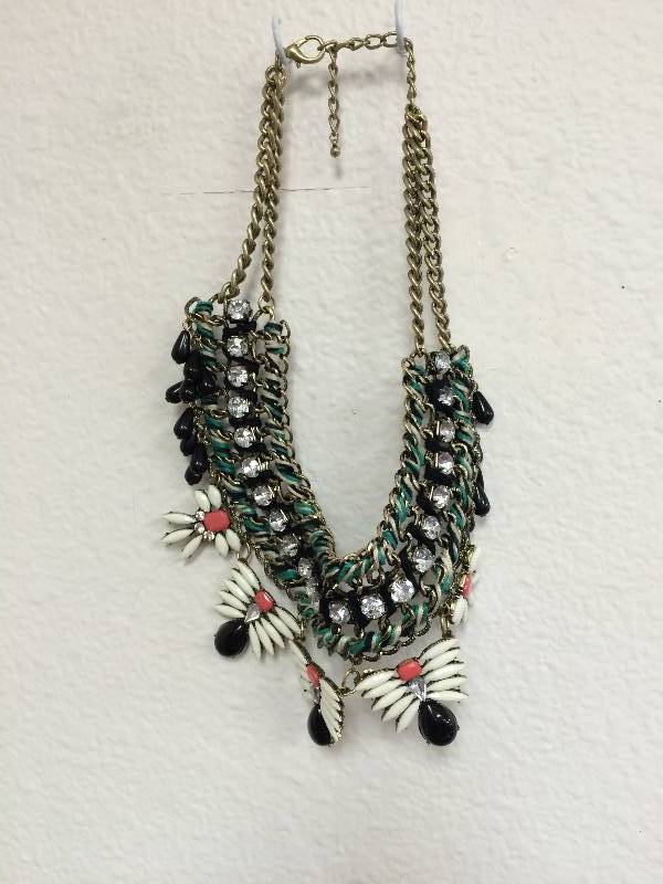 GoldMulti Colored Ornate Collar Necklace