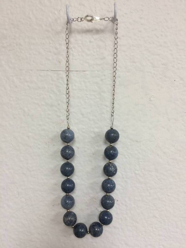 Smokey Blue Beaded Necklace