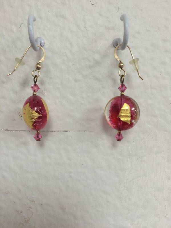 Fuchsia Gold Earrings