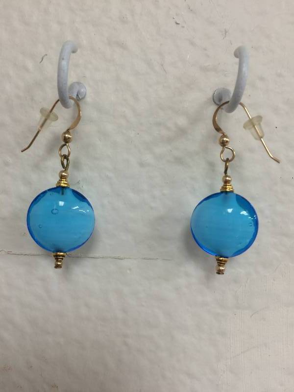 Gold Turquoise Beaded Earrings