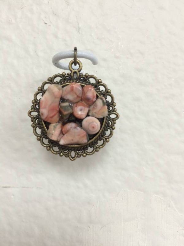 Gold Pink Rock Pendant