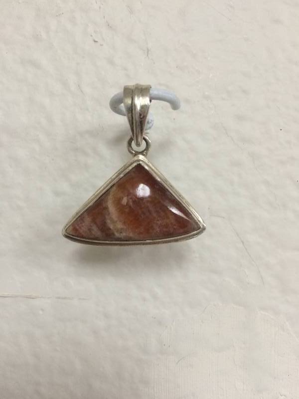 Silver Brown Stone Pendant