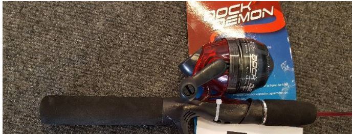 lot 14 image: ZEBCO DOCK DEMON 30 ROD & REEL REDBLK