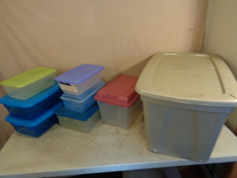 lot 90 image: Assorted Totes  Storage Containers