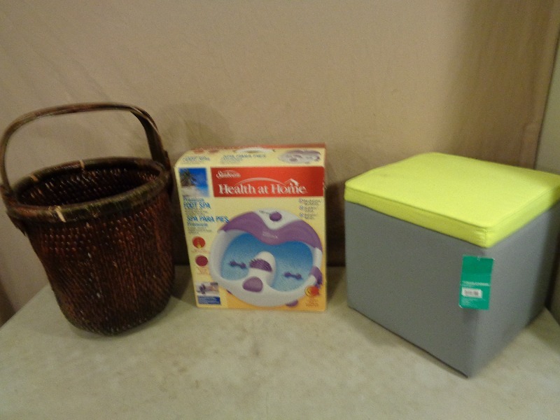 lot 165 image: Storage Cube, Foot Spa, Storage Basket