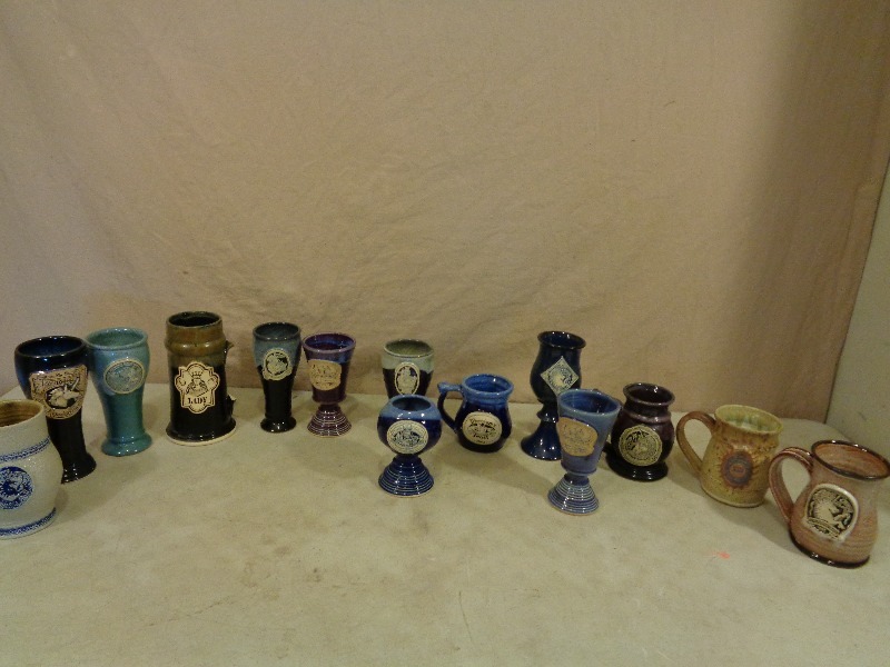 lot 180 image: 14 Renissance Festival Mugs  Stiens  Goblets