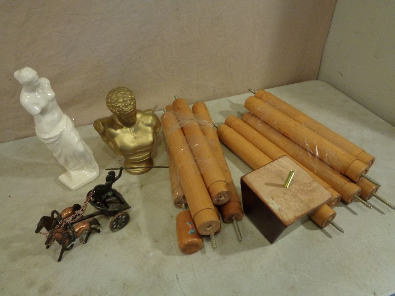 lot 204 image: Wood Legs and Statues