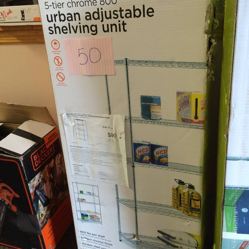 Urban 5 Tier Chrome Shelving Unit New